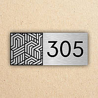 Номерки на двері квартири з металу на самоклейці