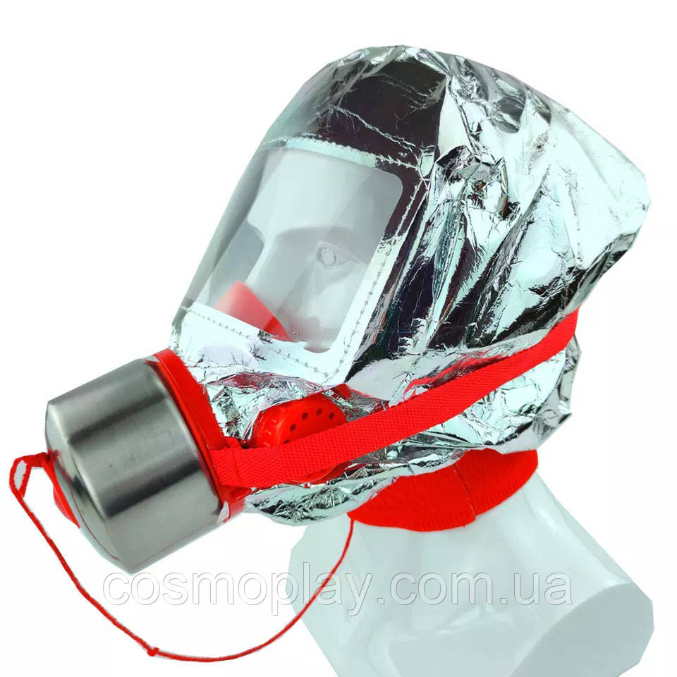 Маска противогаз из алюминиевой фольги, панорамный противогаз Fire mask защита головы WD-200 от радиации - фото 1 - id-p1751113427