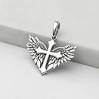 Срібний підвіс хрест із крилами