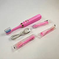 Зубна щітка на батареях Shuke SK-601 рожева | Електрична зубна щітка shuke UH-250 Електрощитка зубна