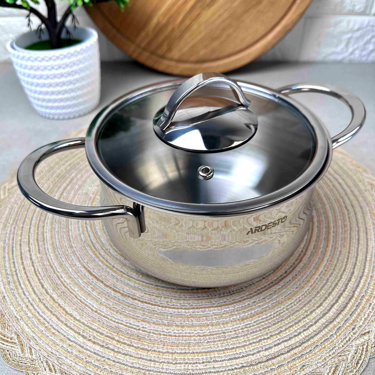 Каструля з нержавіючої сталі 3л для індукції Black Mars Ardesto