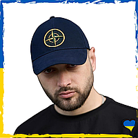 Кепка Stone Island. Кепка SI, Стон Айленд. Унисекс, темно-синий. Шапка 57-59р