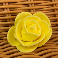 Роза латексная (фоамиран), бутон 3 см - желтая