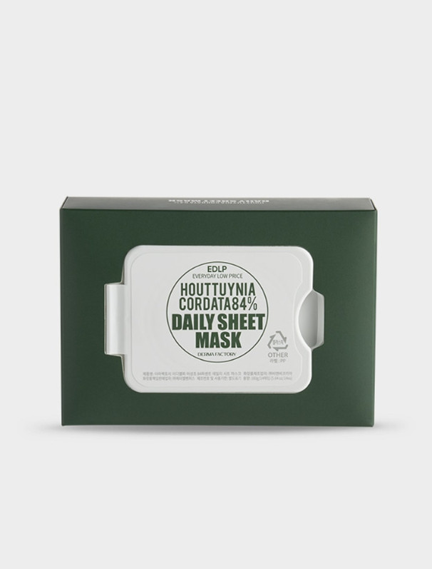 Derma Factory Houttuynia Cordata 84% Daily Sheet Mask - Набір зволожуючих тканинних масок, фото 1