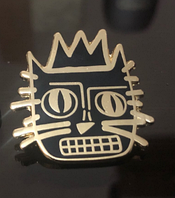 Брошь брошка пин значок метал кот корона Жан-Мишель Баския Jean-Michel Basquiat