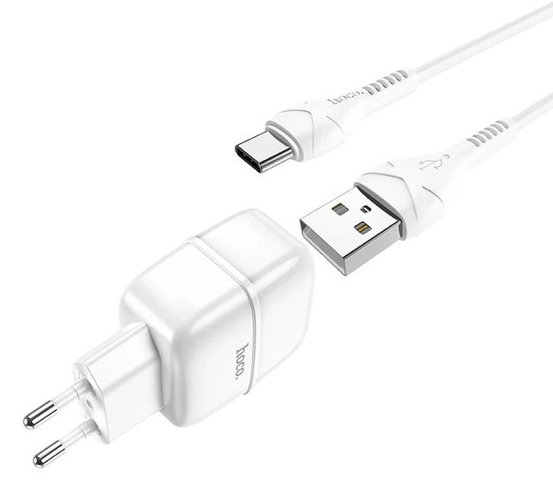 Адаптер сетевой Hoco Type-C cable Highway C77A |2USB, 2.4A| белый, фото 1
