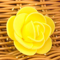 Роза с фатином латексная (фоамиран), бутон 3 см - желтый
