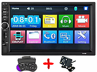 Aвто магнитола универсальная 7018B с большим экраном Windows 2 Дин Магнитофон + Камера