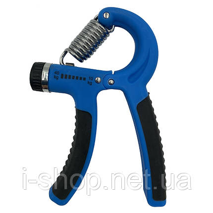 Еспандер кистьовий пружинний з регульованим навантаженням Newt Power Grip Pro CM 10-40 кг синій NE-W-66-BL, фото 1