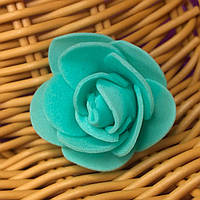 Роза латексная (фоамиран), бутон 3 см - бирюзовый