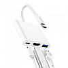 Розгалужувач Type-C на USB3.0 HDMI PD OTG перехідник Borofone DH4 White, фото 6