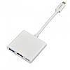 Розгалужувач Type-C на USB3.0 HDMI PD OTG перехідник Borofone DH4 White, фото 4
