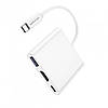 Розгалужувач Type-C на USB3.0 HDMI PD OTG перехідник Borofone DH4 White, фото 5