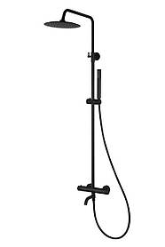 Душовий гарнітур Corsan LUGO BLACK MATT з термостатом і виливом