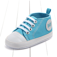 Дитячі класичні кросівки 13 см (на 13-18 місяців) для новонарождених на 1+ рік блакитні для хлопчика, дівчинки Код:MS05