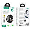 Мережевий адаптер 1 розетка + 2USB + Type-C + QC HOCO NS3 Black, фото 4