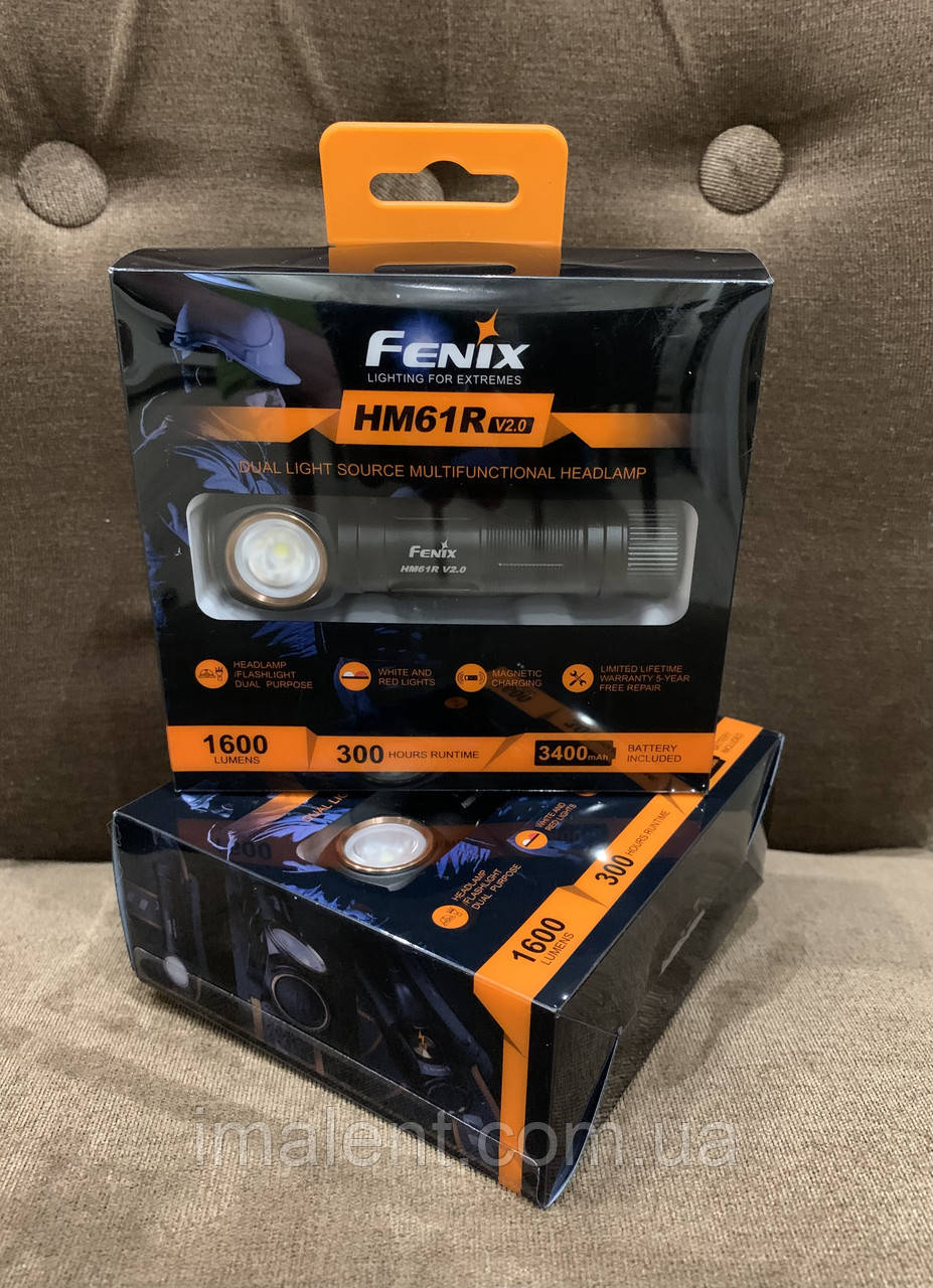 Fenix HM61R V2.0 + акумулятор Налобний ліхтар мультиліхтар