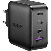 Зарядное устройство Ugreen CD224 65W USB + 3xType-C PD GaN Charger (Black) (70774) (код 1268540)