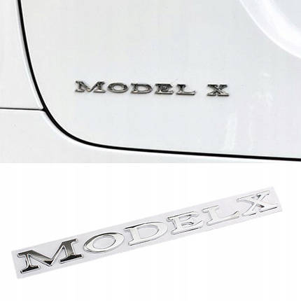 Емблема наклейка на кришку заднього багажника Tesla Model X (1047855-00-A), фото 1