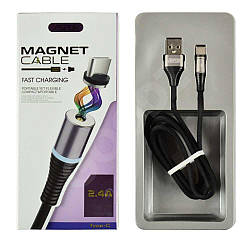 USB кабель Type-C Aspor A-177, магнітний, 1м, колір чорний