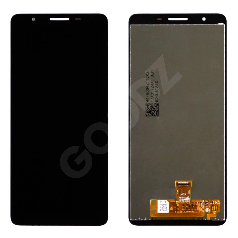 Дисплей для Samsung A013F DS Galaxy A01 2020 з тачскрином у збірі, колір чорний, оригінал з замінено