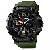 Мужские тактические часы скмей армейские кварцевые, Наручные спортивные часы Skmei 1520AG Black-Military