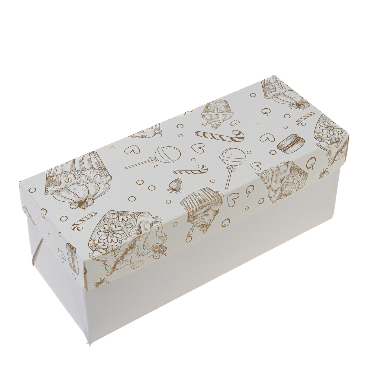 Коробка 230х90х90 (на 3 капкейка) без вікна "Золоті десерти", фото 1