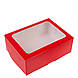 Коробка 240х180х90 (на 6 капкейків) з вікном, червона, фото 2
