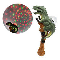 Уценка. Интерактивная игрушка "Динозавр" на палке, со светом - треснута ручка