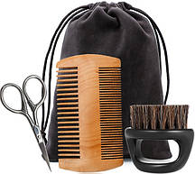 Подарунковий чоловічий набір інструментів для догляду за бородою та вусами Barbers, 4 шт.