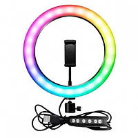 Кольцевая светодиодная Led Лампа RGB MJ20 20см с зажимом для телефона 27876