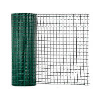 Сетка на забор сварная (металл+цинк) Заграда Премиум: зеленая, в рулоне 1,5м x 10м, ячейка 50х50 мм, Ø2,2мм