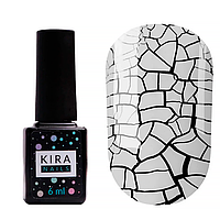 Гель-лак Kira Nails Crack Effect White (белый для кракелюра), 6 мл