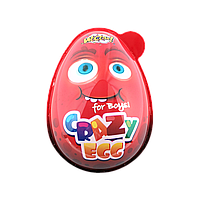 Яйцо пластиковое Crazy egg с игрушкой-сюрпризом и конфетами для мальчика