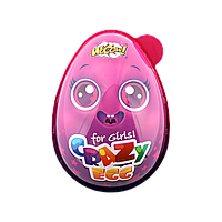 Яйцо пластиковое Crazy egg с игрушкой-сюрпризом и конфетами для девочки