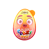 Яйцо пластиковое Crazy egg с игрушкой-сюрпризом и конфетами для девочки