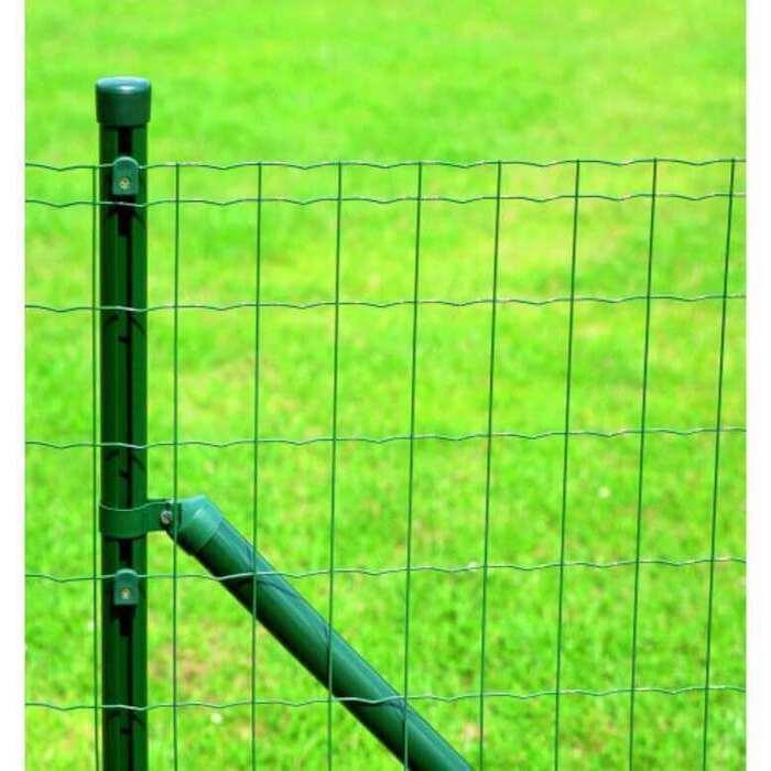 Сетка на забор сварная (металл+цинк) Заграда Классик: зеленая, в рулоне 2м x 25м, ячейка 100х50 мм, Ø2,2мм - фото 2 - id-p1792799096