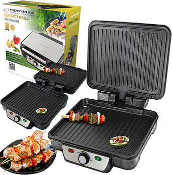 Електрогриль Esperanza PROVOLONE EKG007 - контактний гриль 1800 Вт, антипригарне покриття, регульований термостат