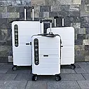 Дорожня валіза Wings PP05 з поліпропілену на 4 колесах, велика біла, фото 5