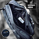 Чоловіча сумка чорна бананка SIMPLER через плече з тканини А, фото 5