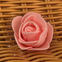 Роза с фатином латексная (фоамиран), бутон 3 см - коралловый КР