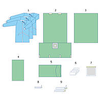 Комплект одягу та покриттів операційних для проктології №2 Taipan-Pharm стерильний