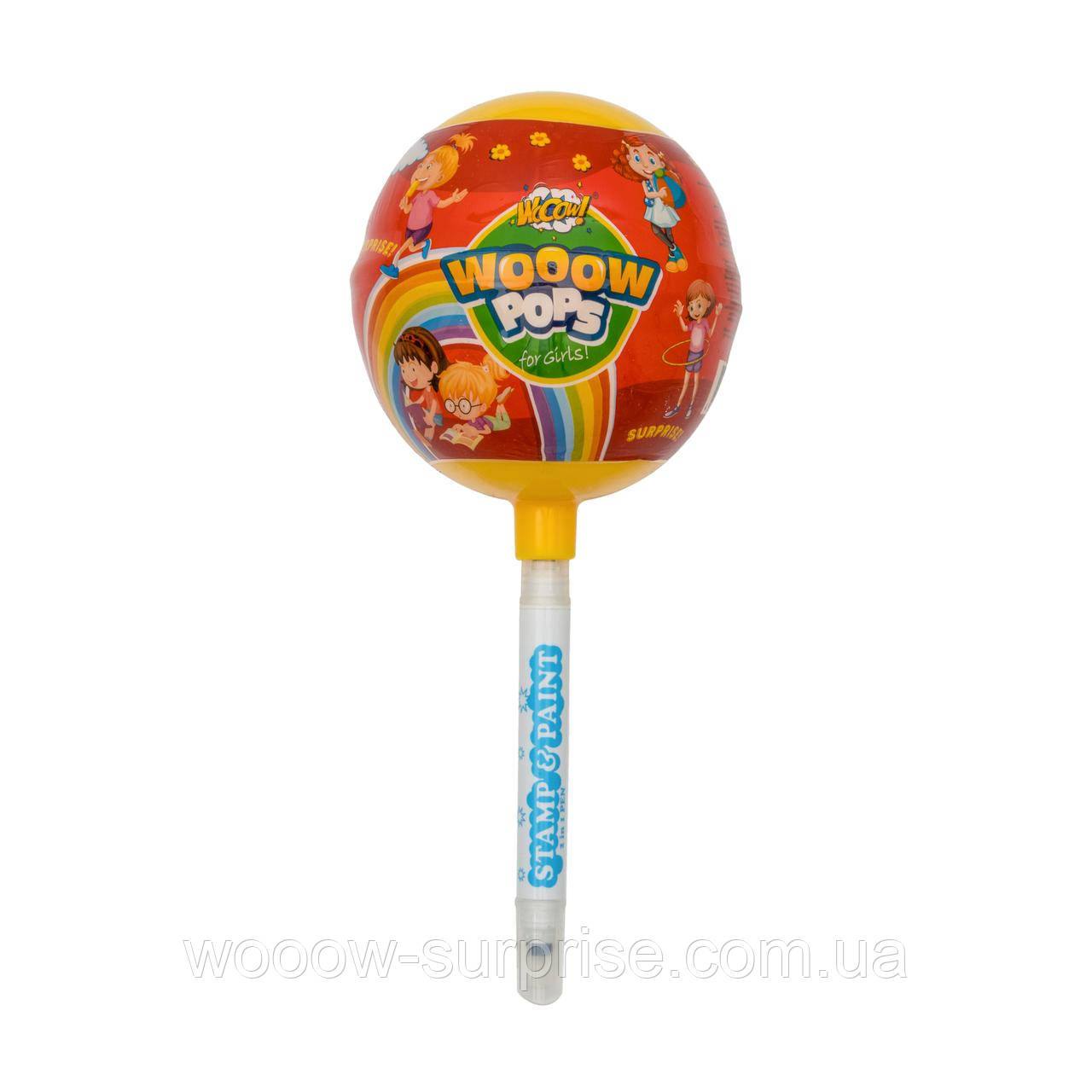 М'яч пластиковий з цукерками та сюрпризом для дівчинки WOOOW POPS