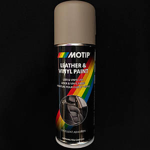 Фарба аерозольна для шкіри Motip Leather Paint матова бежево-коричнева 200мл