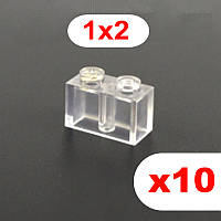 Кубики 1х2 пина (прозрачный) 10 шт