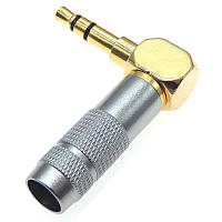 Штекер на кабель HM-081 3-pin 3.5mm угловой Серый