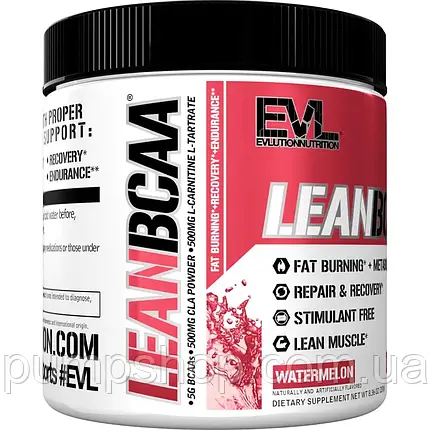 (уцінка термін по 5.24) Бцаа+жироспалювач Evlution Nutrition LeanBCAA 237 г 30 порц. (смак кавун), фото 3