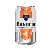 Пиво безалкогольное в железной банке Bavaria Peach, Non alcoholic 0%, 0.33 л