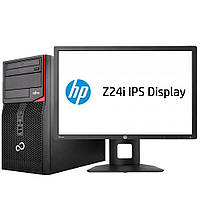 Комплект Комп'ютер Fujitsu Esprimo P520 E85+ MT (i5-4570/8/120SSD/500) + Монітор 24" HP Z24i "Б/У"