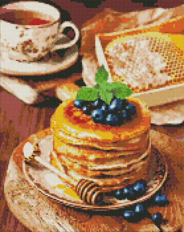 AMO7498 Алмазна мозаїка на підрамнику Медові панкейки 40х50 см